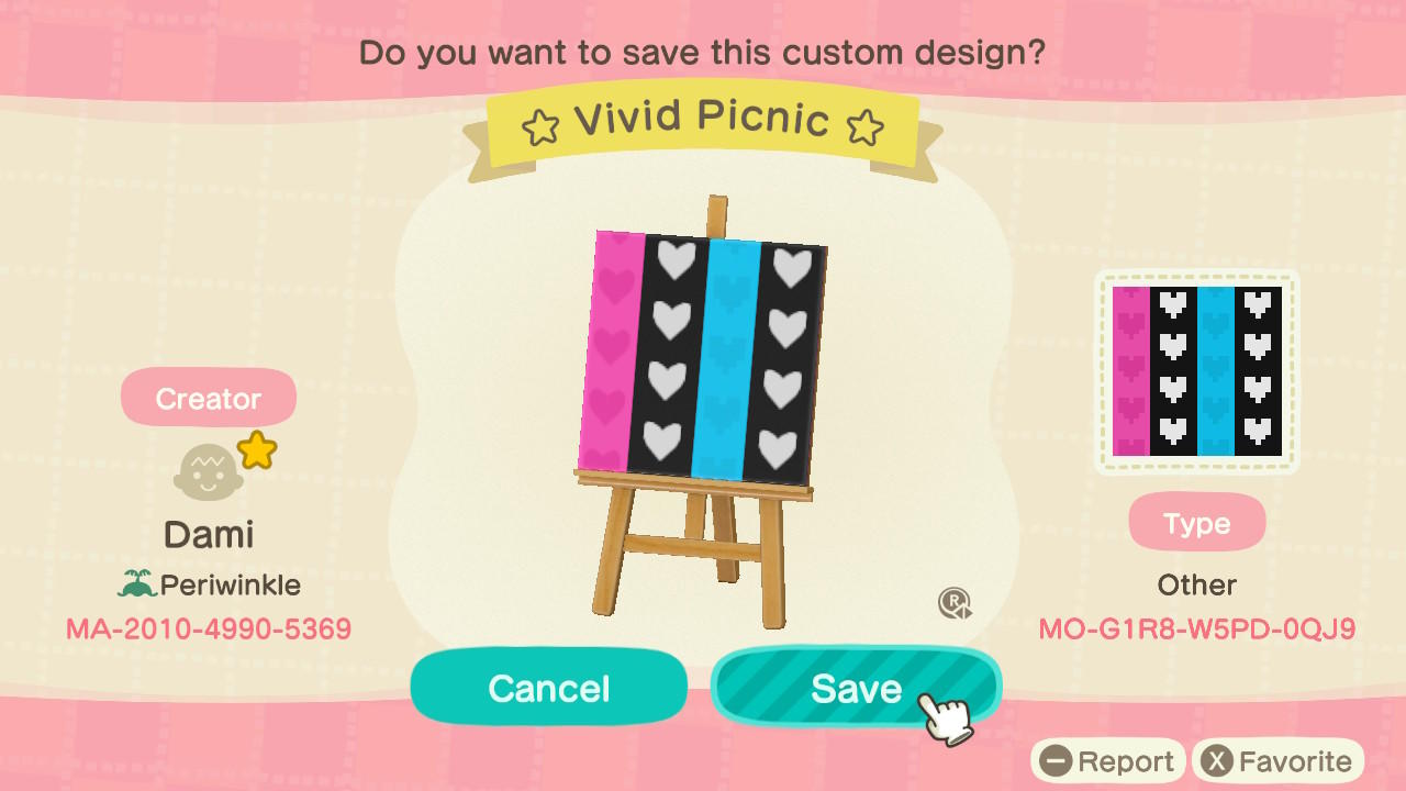 Animal Crossing Design Code: MO-G1R8-W5PD-0QJ9 Neon Blanket Stripes