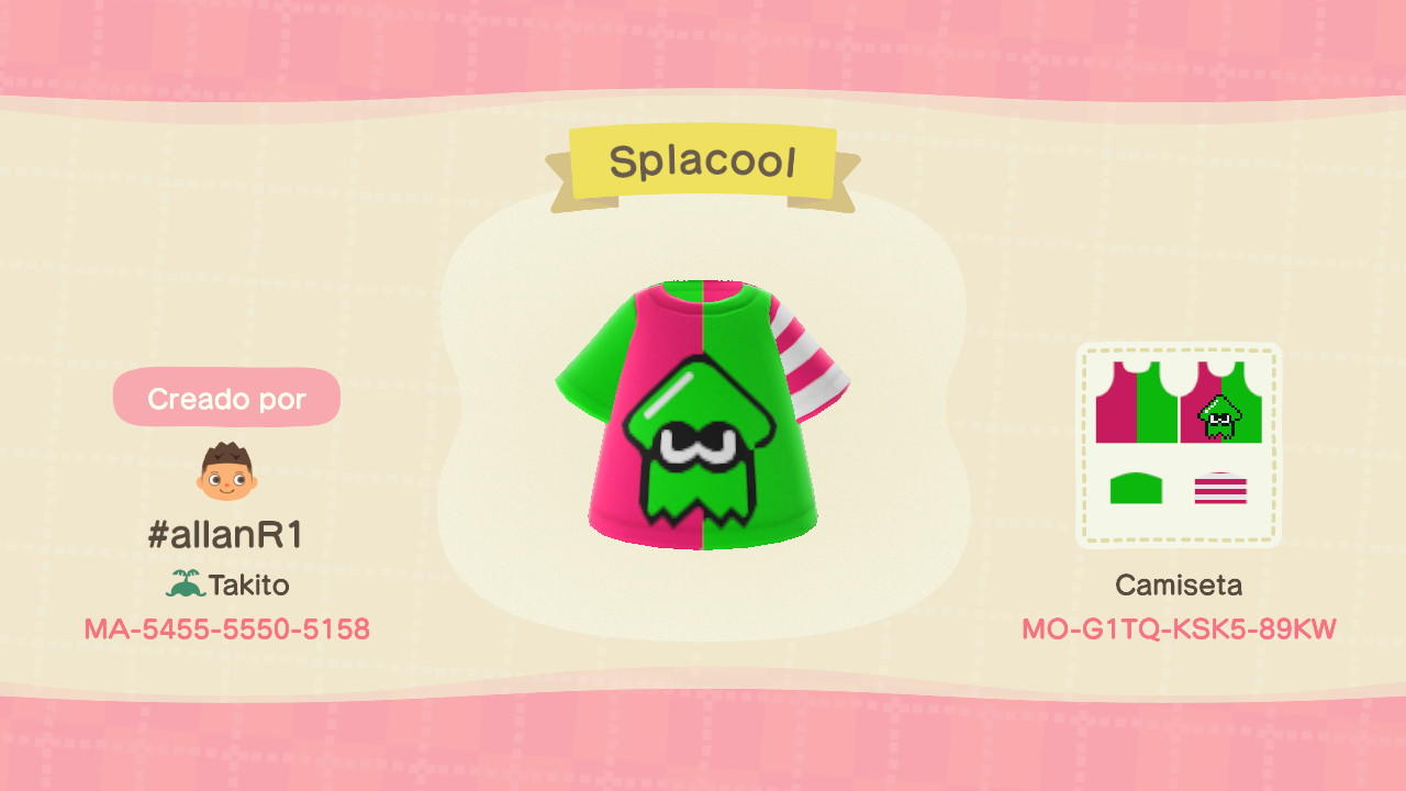 Animal Crossing Design Code: MO-G1TQ-KSK5-89KW Splacool