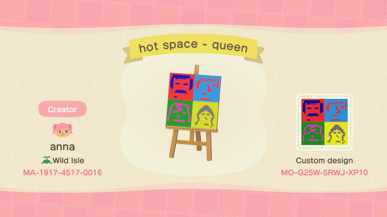 Animal Crossing Design Code: MO-G25W-5RWJ-XP10 Queen Album