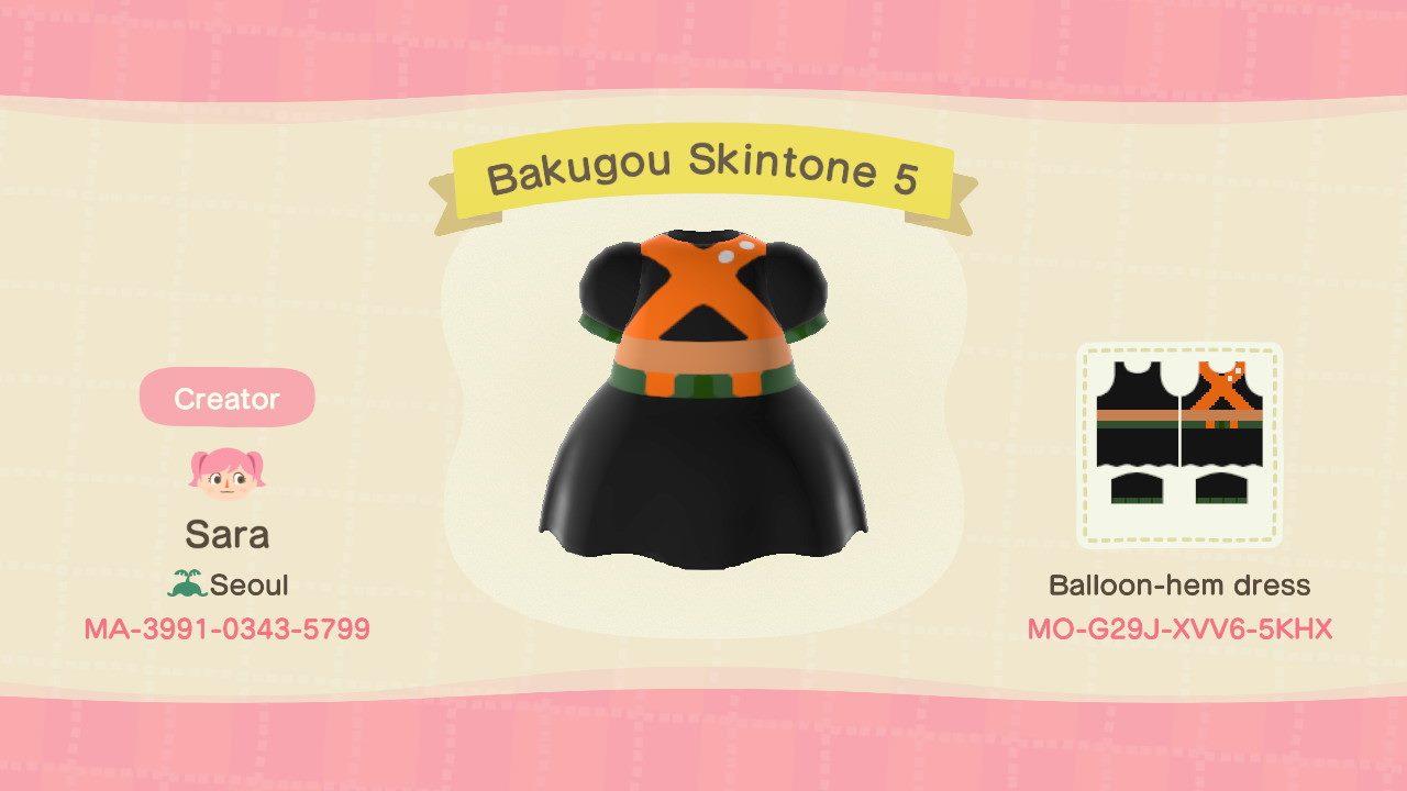 Animal Crossing Design Code: MO-G29J-XVV6-5KHX Bakugou Skintone 5