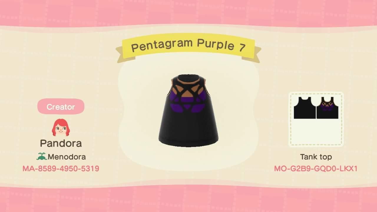 Animal Crossing Design Code: MO-G2B9-GQD0-LKX1 Pentagram Purple 7