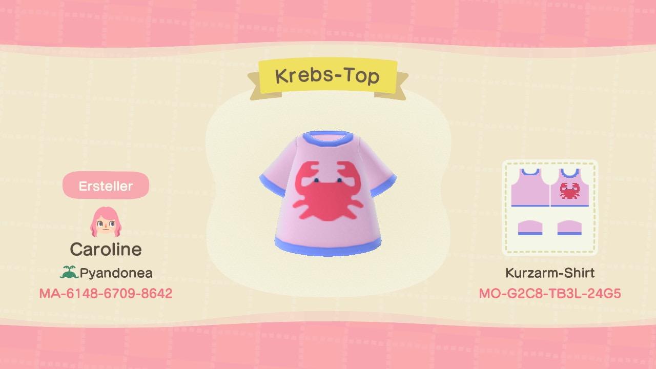 Animal Crossing Design Code: MO-G2C8-TB3L-24G5 Krebs-Top