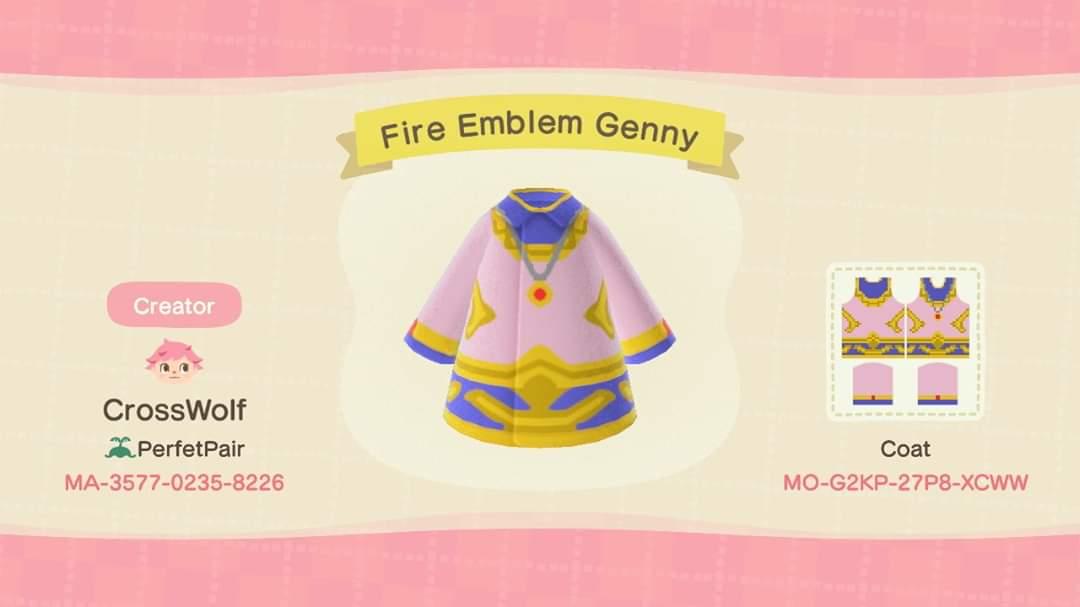 Animal Crossing Design Code: MO-G2KP-27P8-XCWW Fire Emblem Genny