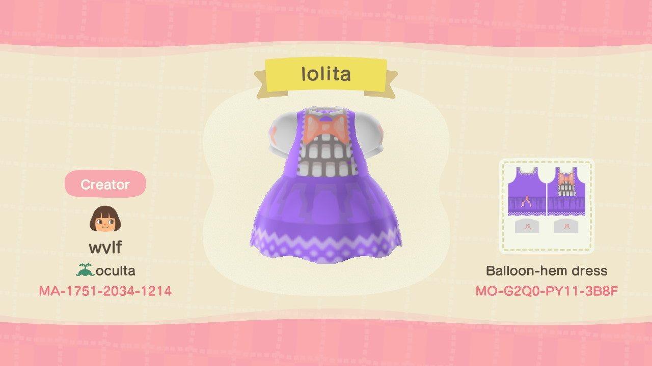 Animal Crossing Design Code: MO-G2Q0-PY11-3B8F lolita