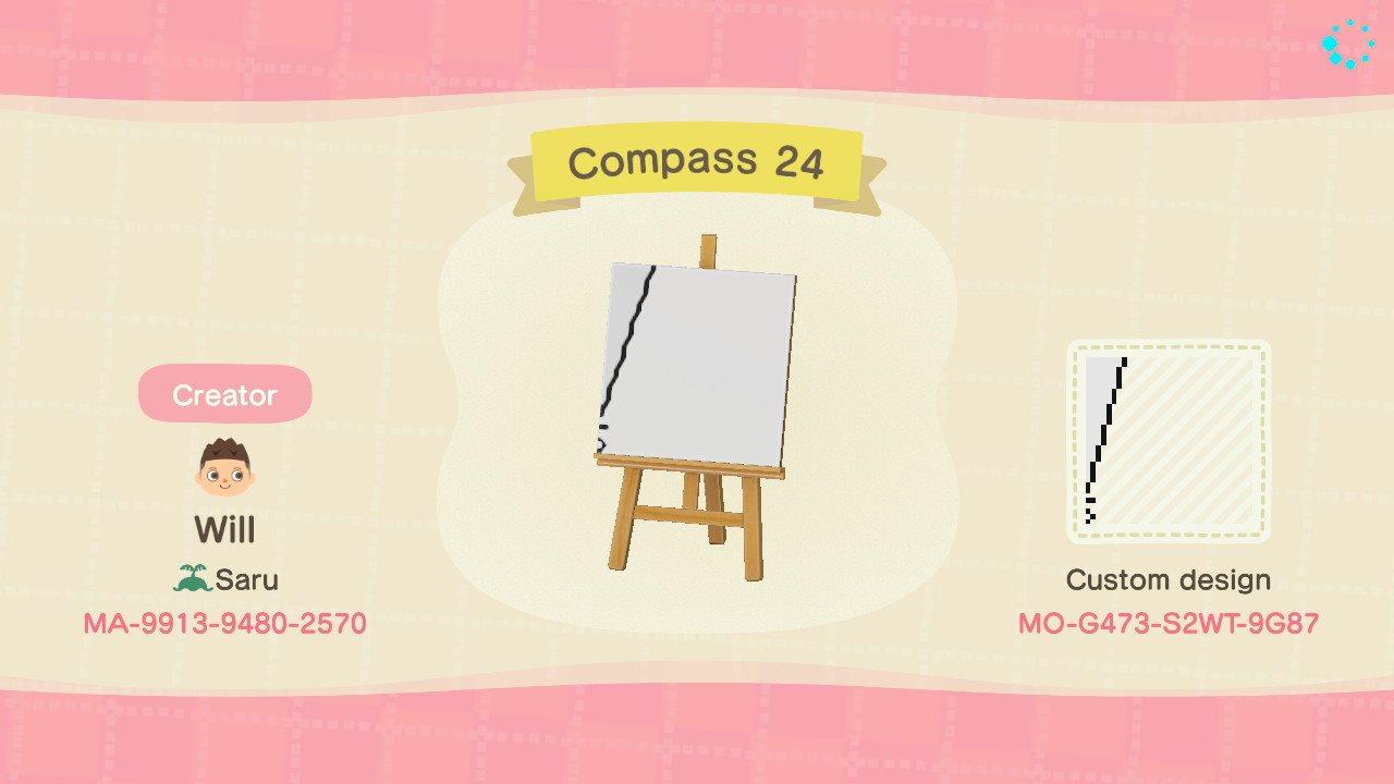 Animal Crossing Design Code: MO-G473-S2WT-9G87 Compass 24
