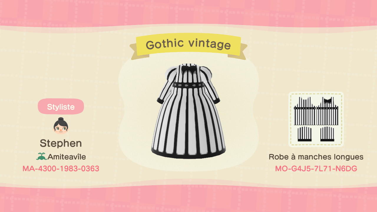 Animal Crossing Design Code: MO-G4J5-7L71-N6DG Gothic vintage