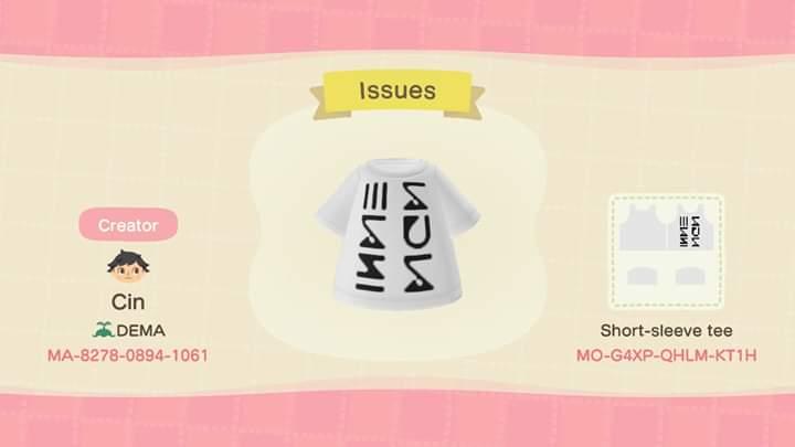 Animal Crossing Design Code: MO-G4XP-QHLM-KT1H Issues