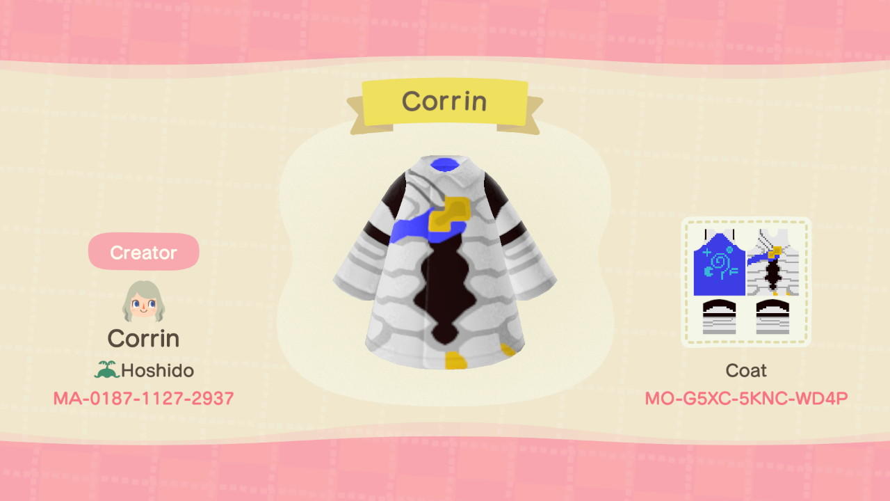 Animal Crossing Design Code: MO-G5XC-5KNC-WD4P Corrin