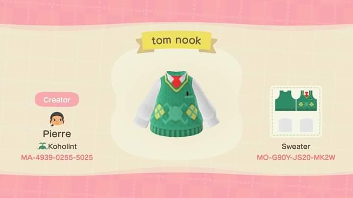 Animal Crossing Design Code: MO-G90Y-JS20-MK2W tom nook