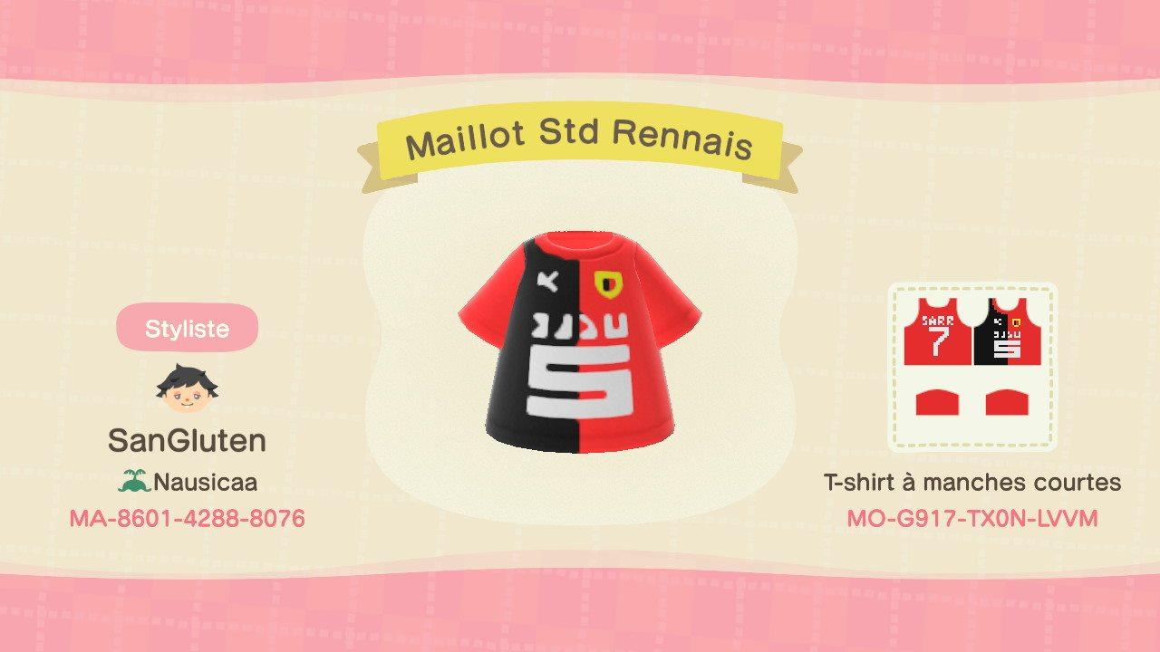 Animal Crossing Design Code: MO-G917-TX0N-LVVM Stade Rennais jersey