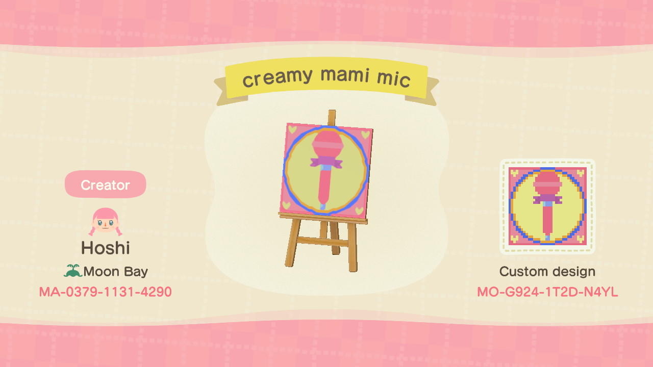 Animal Crossing Design Code: MO-G924-1T2D-N4YL creamy mami mic