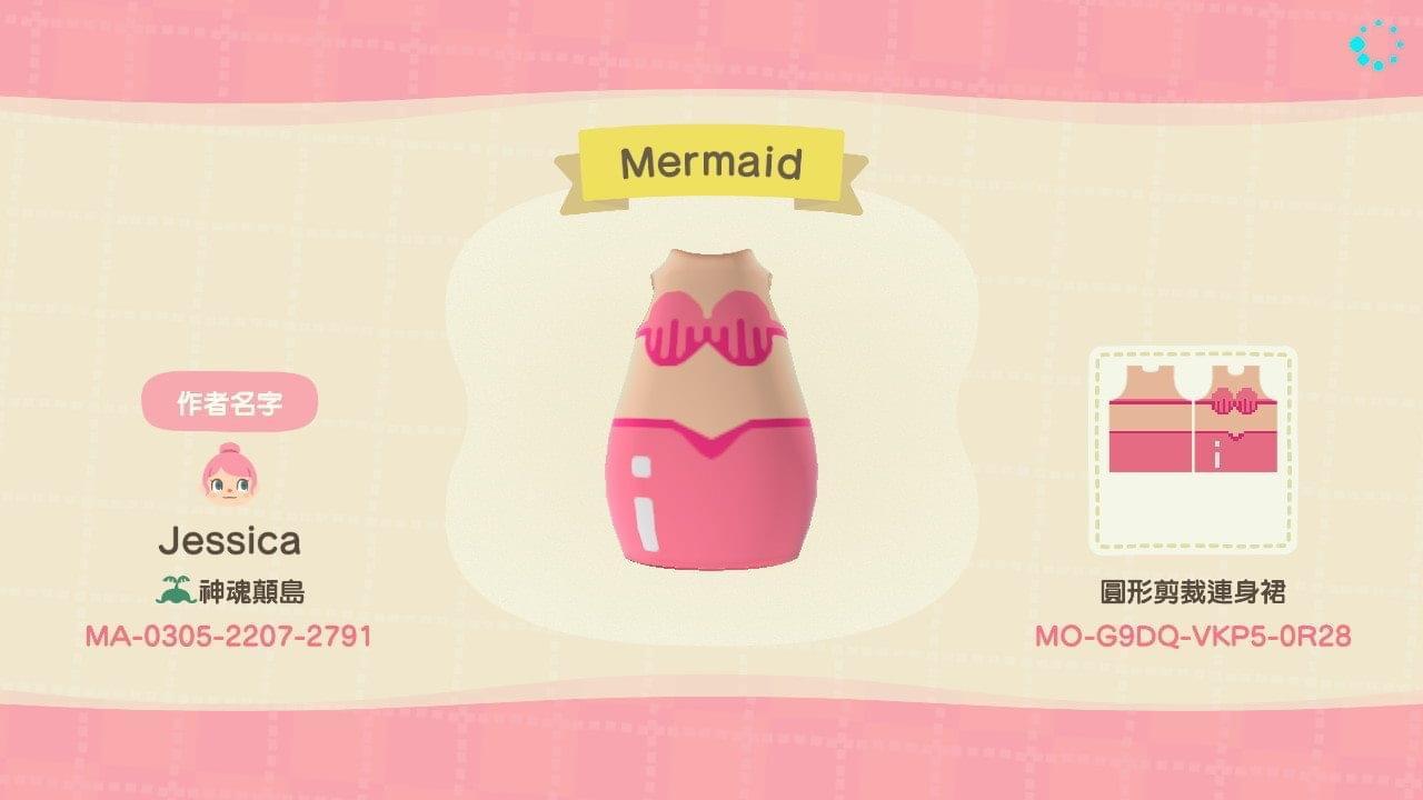 Animal Crossing Design Code: MO-G9DQ-VKP5-0R28 Mermaid