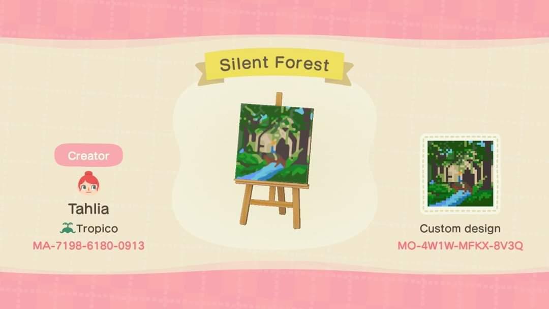Animal Crossing Design Code: MO-G9M2-F96Q-LRVY Silent Forest