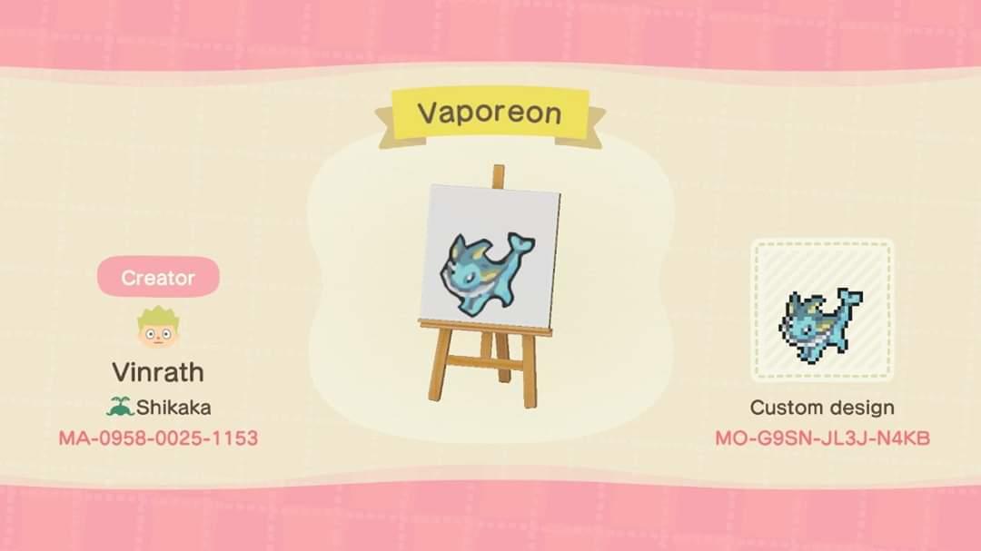 Animal Crossing Design Code: MO-G9SN-JL3J-N4KB Vaporeon