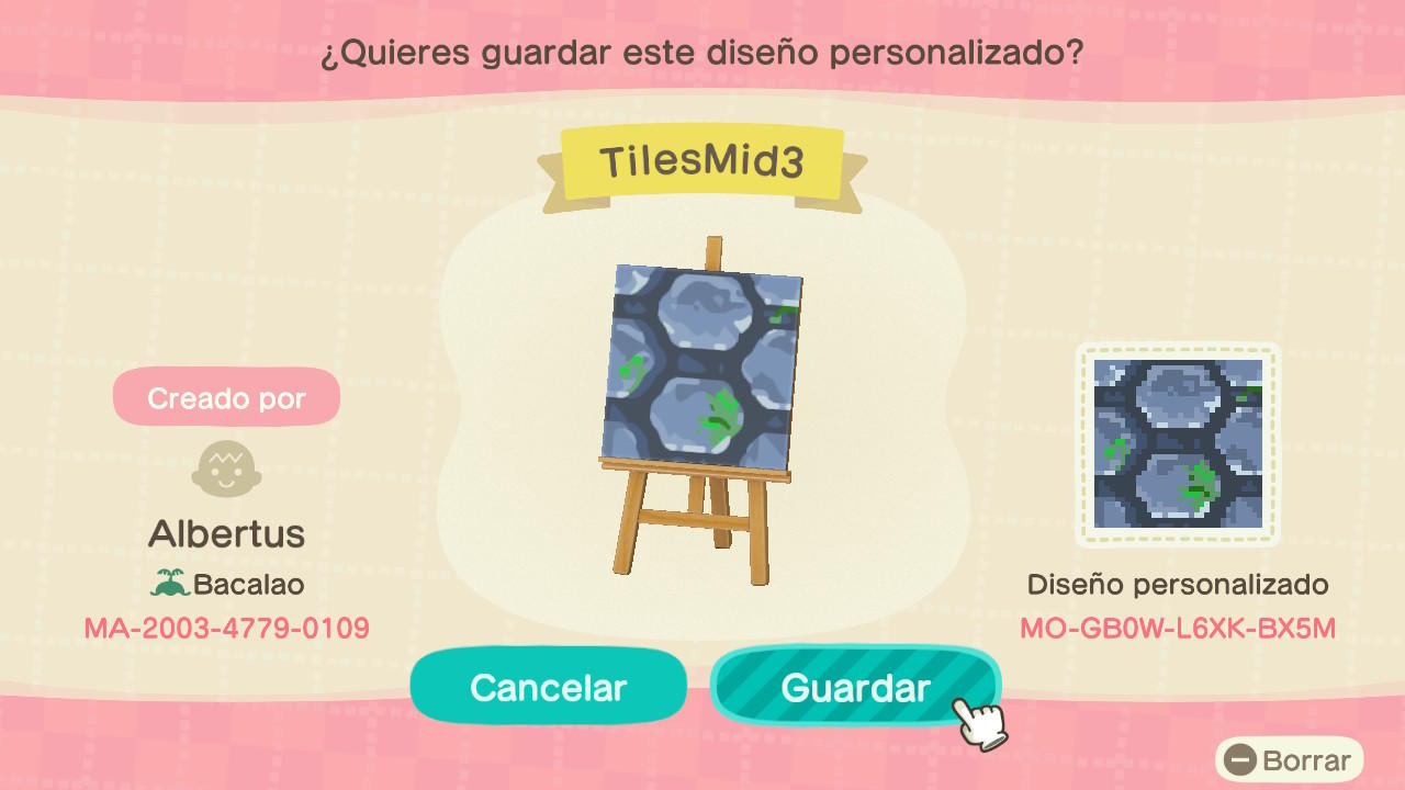 Animal Crossing Design Code: MO-GB0W-L6XK-BX5M Hexagon Tile M3