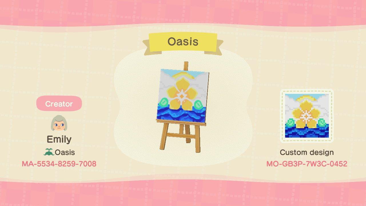 Animal Crossing Design Code: MO-GB3P-7W3C-0452 Oasis Flag