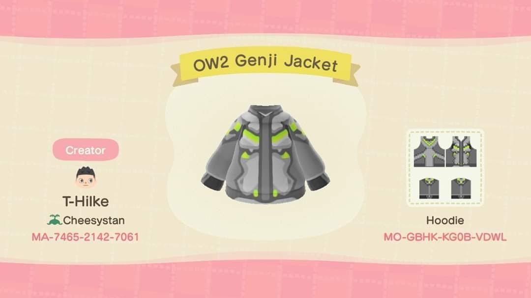 Animal Crossing Design Code: MO-GBHK-KG0B-VDWL OW2 Genji Jacket