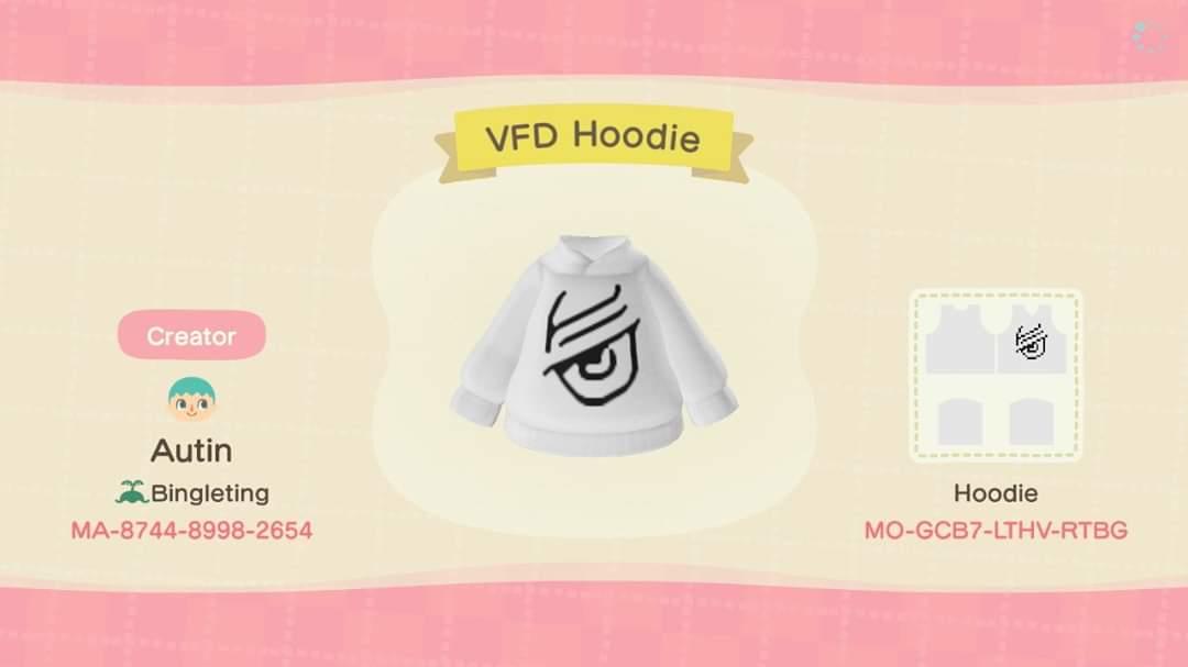 Animal Crossing Design Code: MO-GCB7-LTHV-RTBG VFD Hoodie