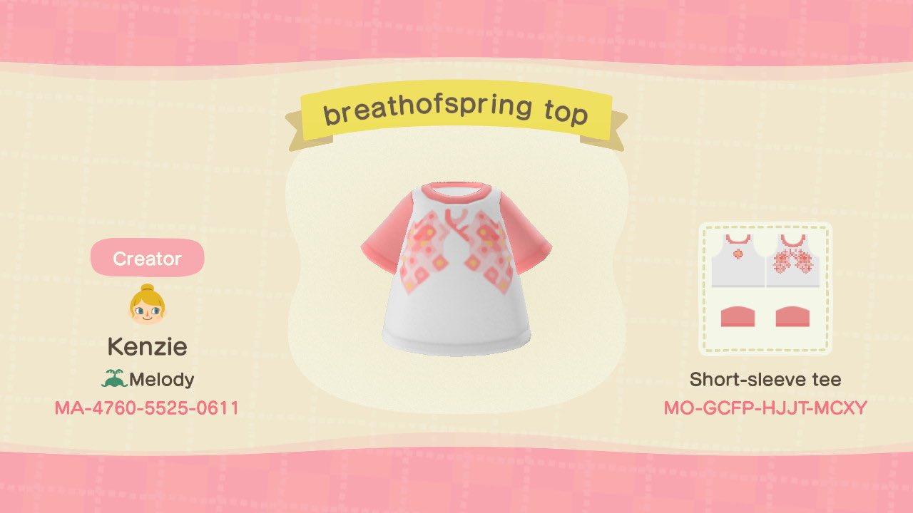 Animal Crossing Design Code: MO-GCFP-HJJT-MCXY Breath of Spring Top