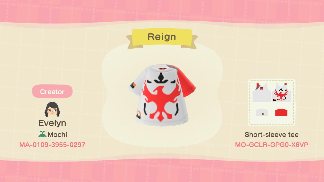 Animal Crossing Design Code: MO-GCLR-GPG0-X6VP Reign