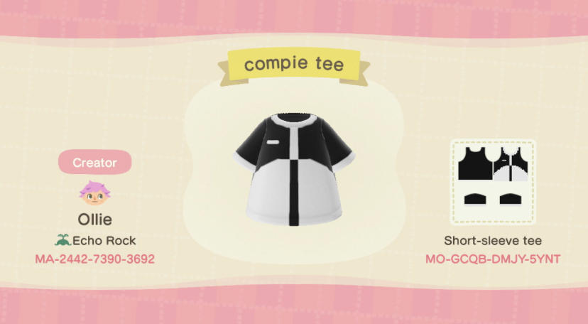Animal Crossing Design Code: MO-GCQV-DMJY-5YNT Neokosmos Compie Tee
