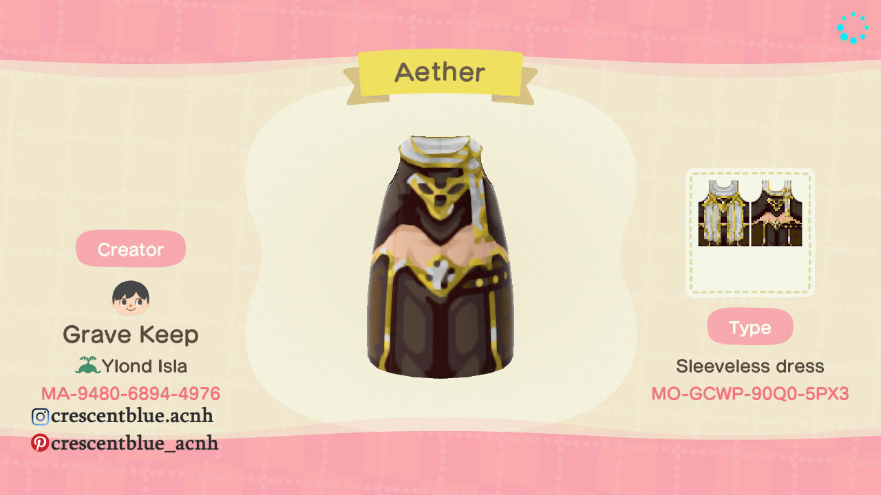 Animal Crossing Design Code: MO-GCWP-90Q0-5PX3 Aether (Genshin)