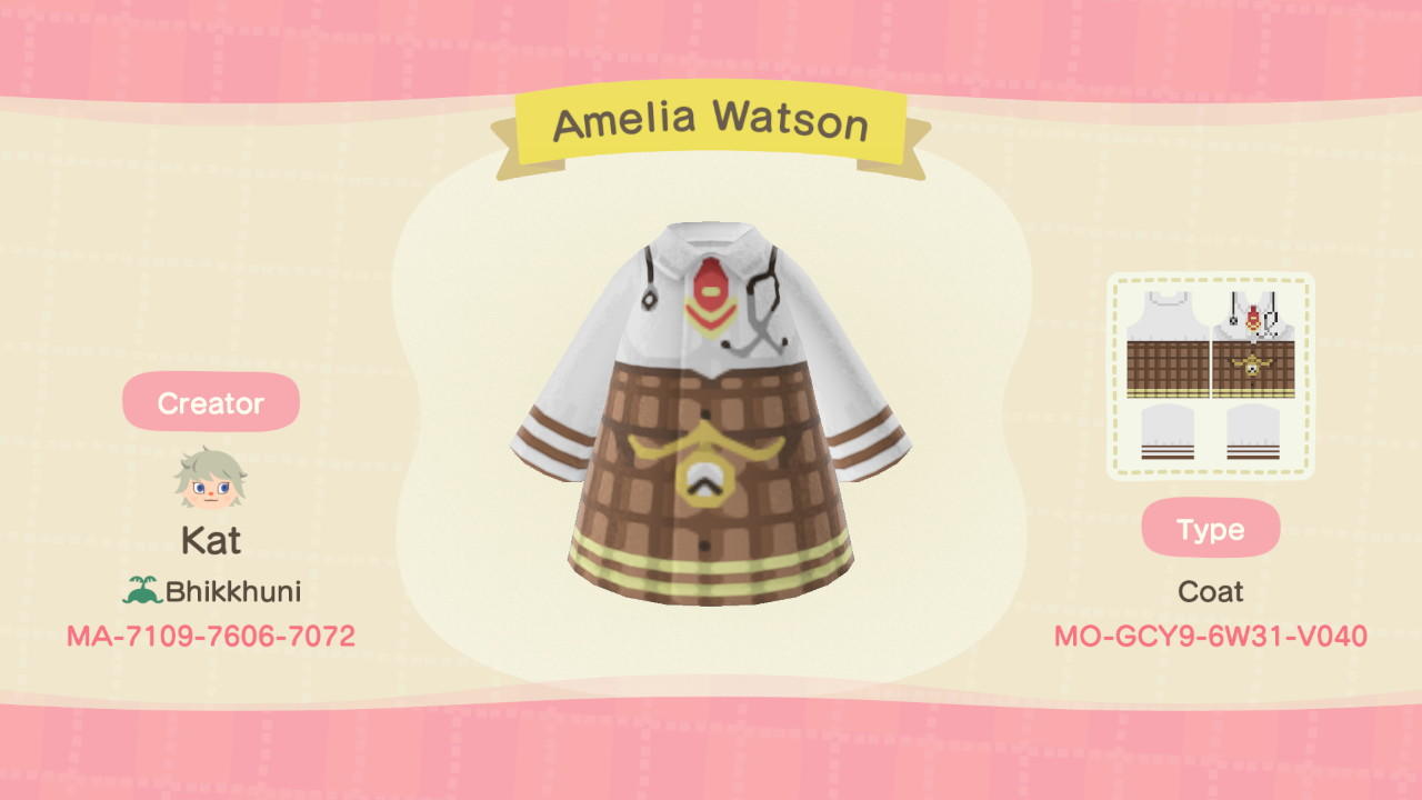 Animal Crossing Design Code: MO-GCY9-6W31-V040 Amelia Watson