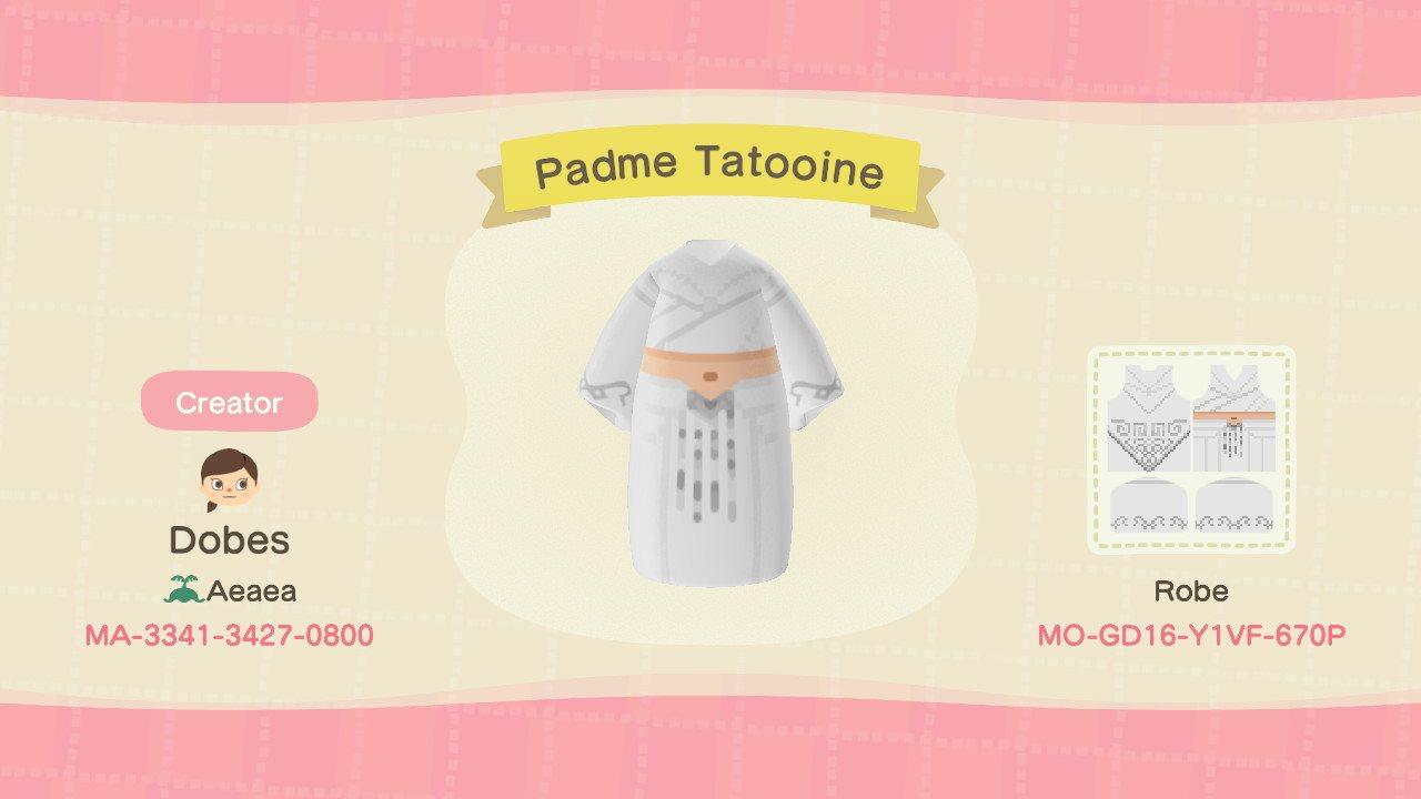 Animal Crossing Design Code: MO-GD16-Y1VF-670P Padme Tattooine