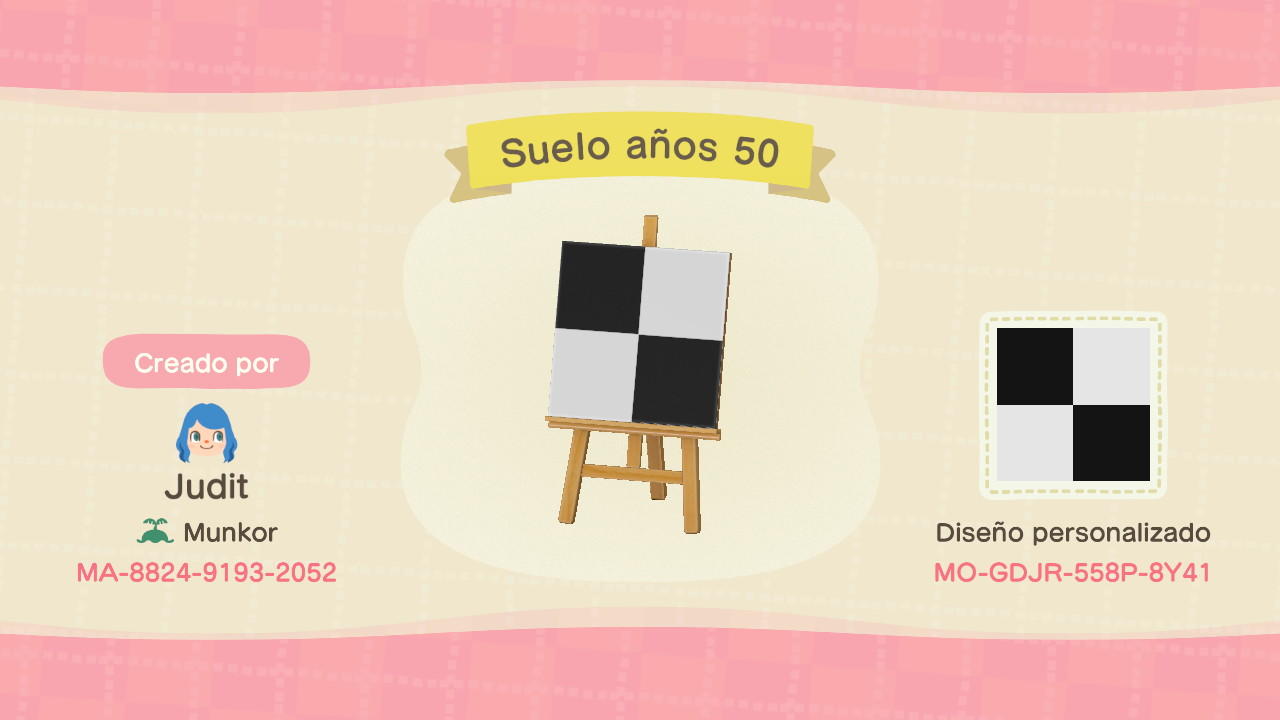 Animal Crossing Design Code: MO-GDJR-558P-8Y41 50s floor