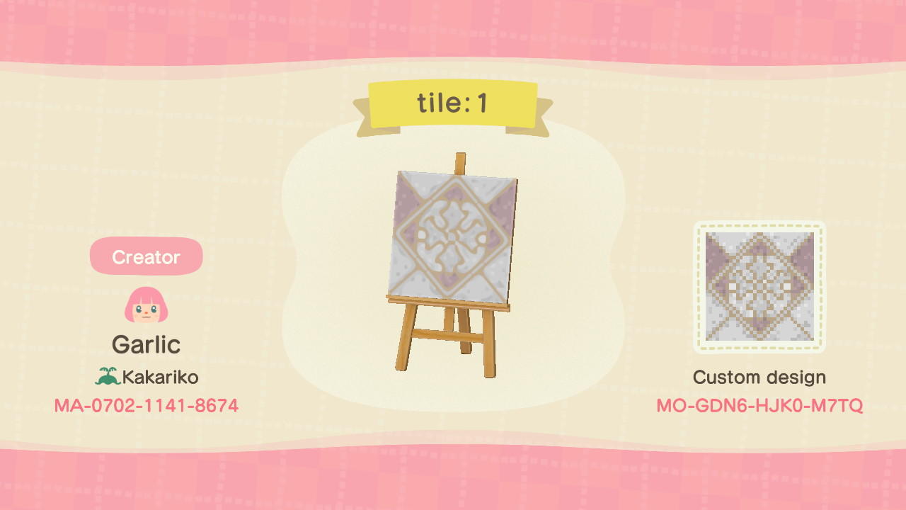 Animal Crossing Design Code: MO-GDN6-HJK0-M7TQ Dusty pink marble 1