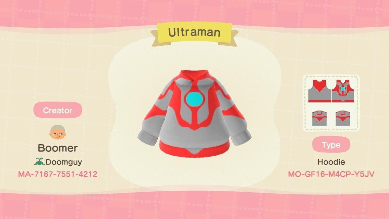 Animal Crossing Design Code: MO-GF16-M4CP-Y5JV Ultraman