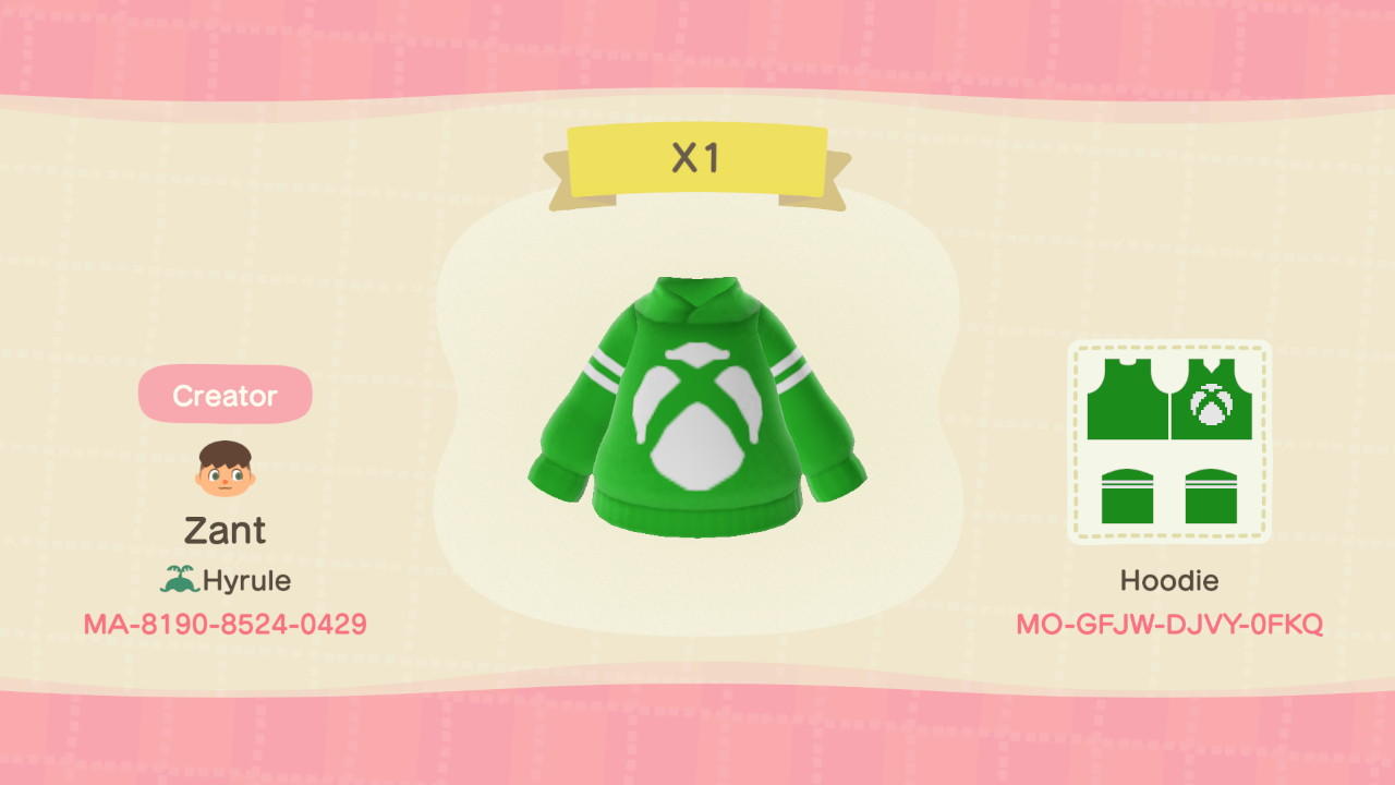 Animal Crossing Design Code: MO-GFJW-DJVY-0FKQ Xbox One