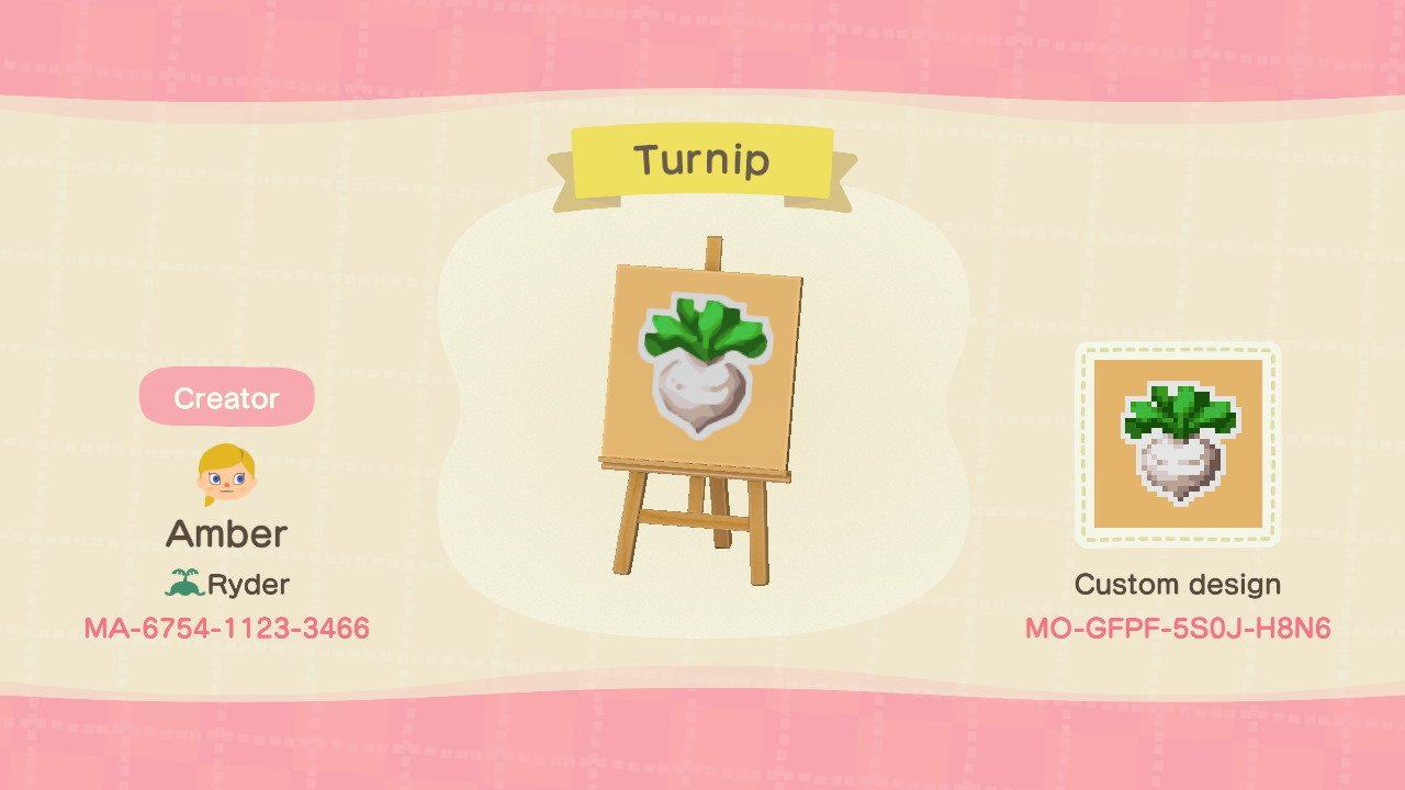 Animal Crossing Design Code: MO-GFPF-5S0J-H8N6 Turnip