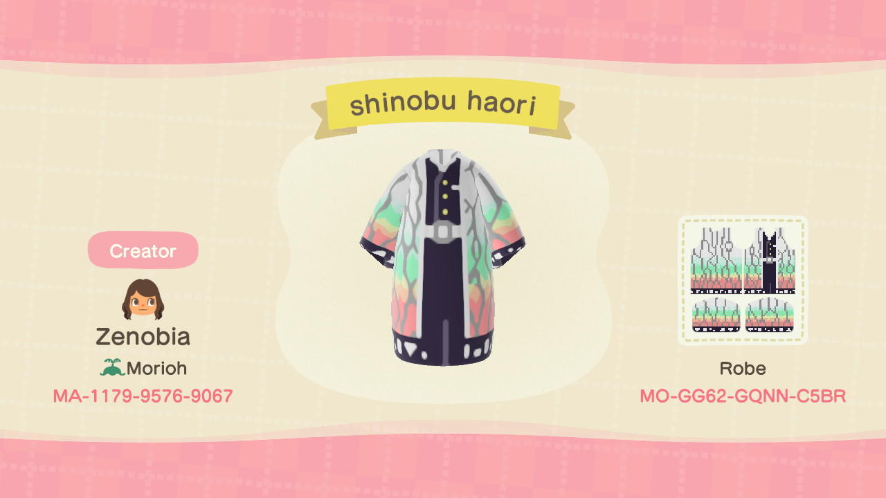 Animal Crossing Design Code: MO-GG62-GQNN-C5BR Shinobu Haori KnY