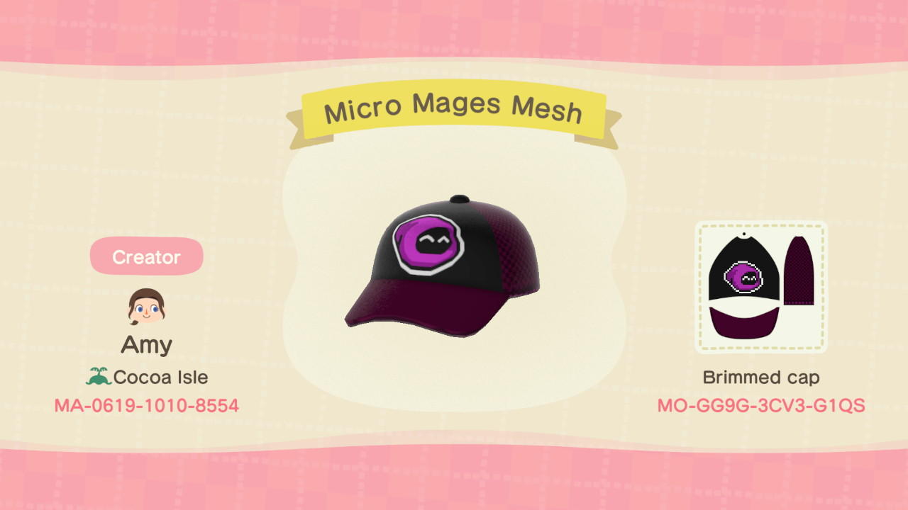 Animal Crossing Design Code: MO-GG9G-3CV3-G1QS Micro Mages Mesh