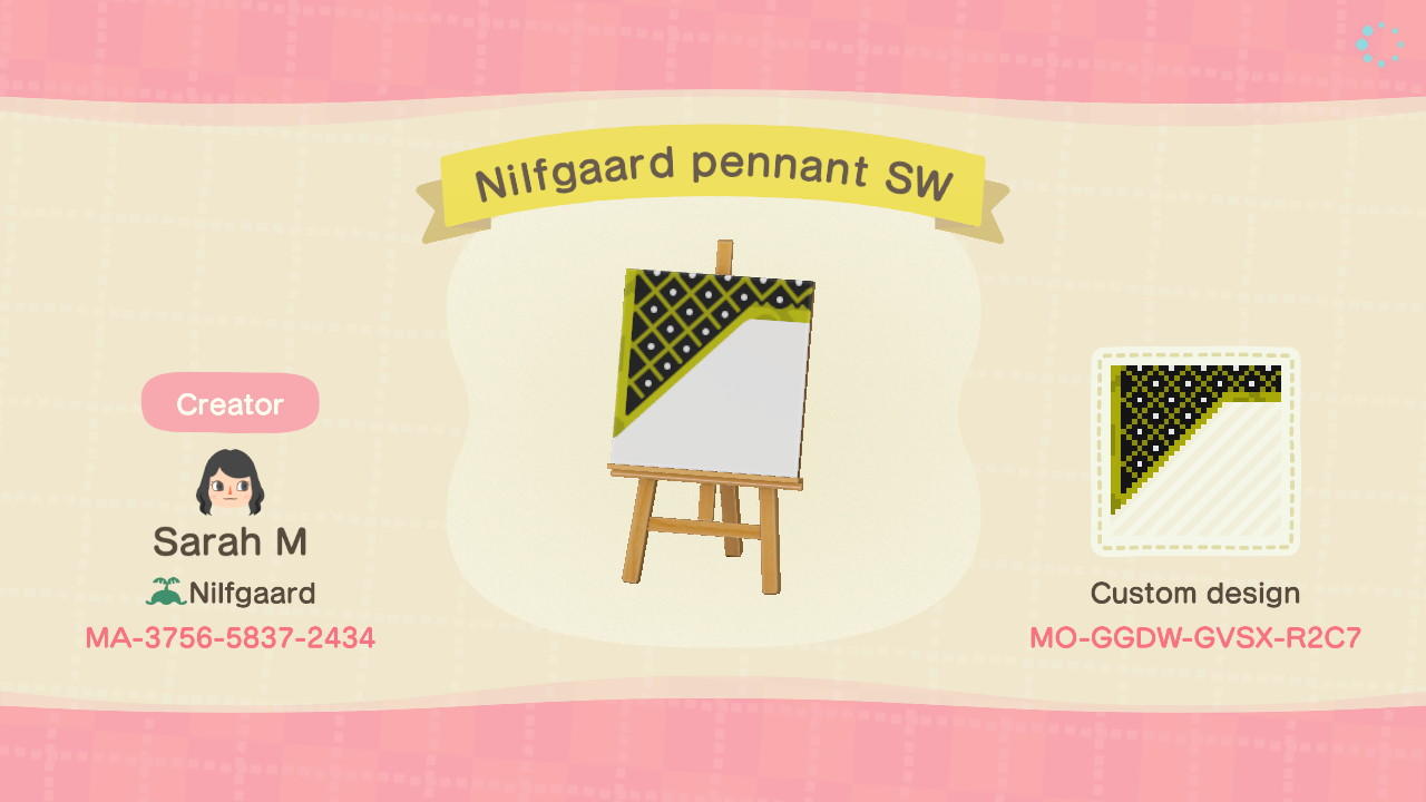 Animal Crossing Design Code: MO-GGDW-GVSX-R2C7 Witcher Nilf flag SW