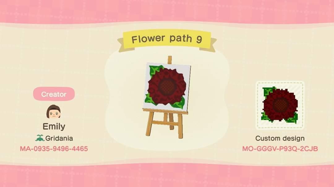 Animal Crossing Design Code: MO-GGGV-P93Q-2CJB Flower Path 9