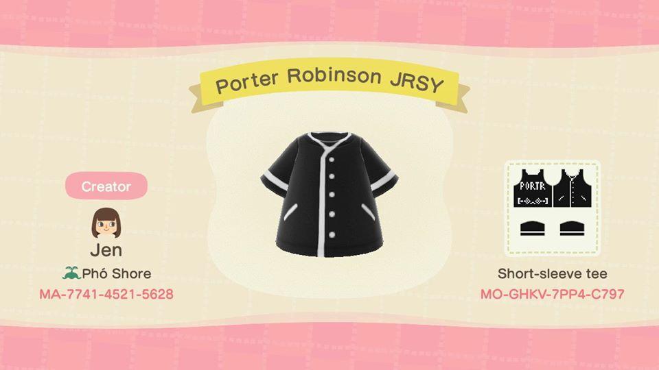 Animal Crossing Design Code: MO-GHKV-7PP4-C797 Porter Robinson JRSY