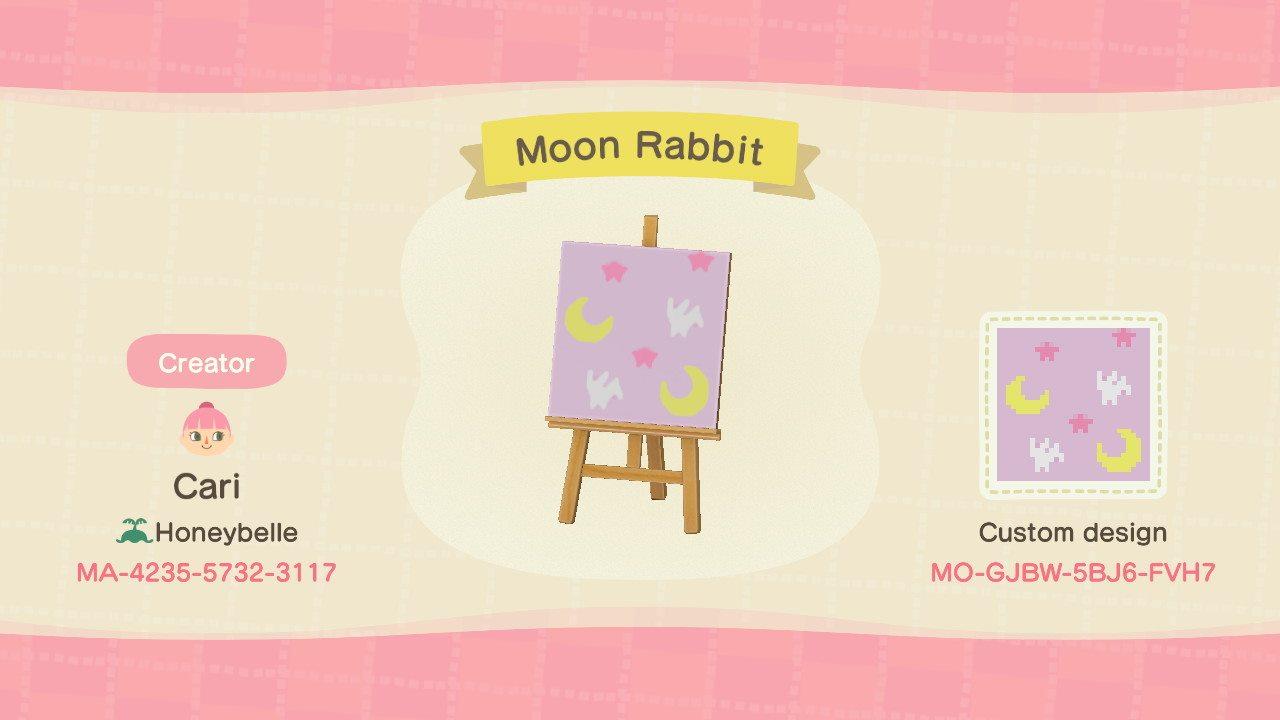 Animal Crossing Design Code: MO-GJBW-5BJ6-FVH7 Moon Rabbit