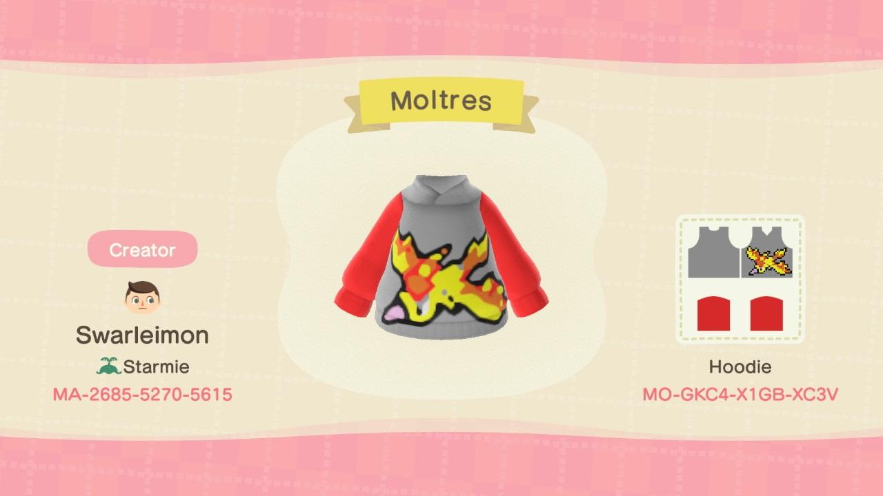 Animal Crossing Design Code: MO-GKC4-X1GB-XC3V Moltres