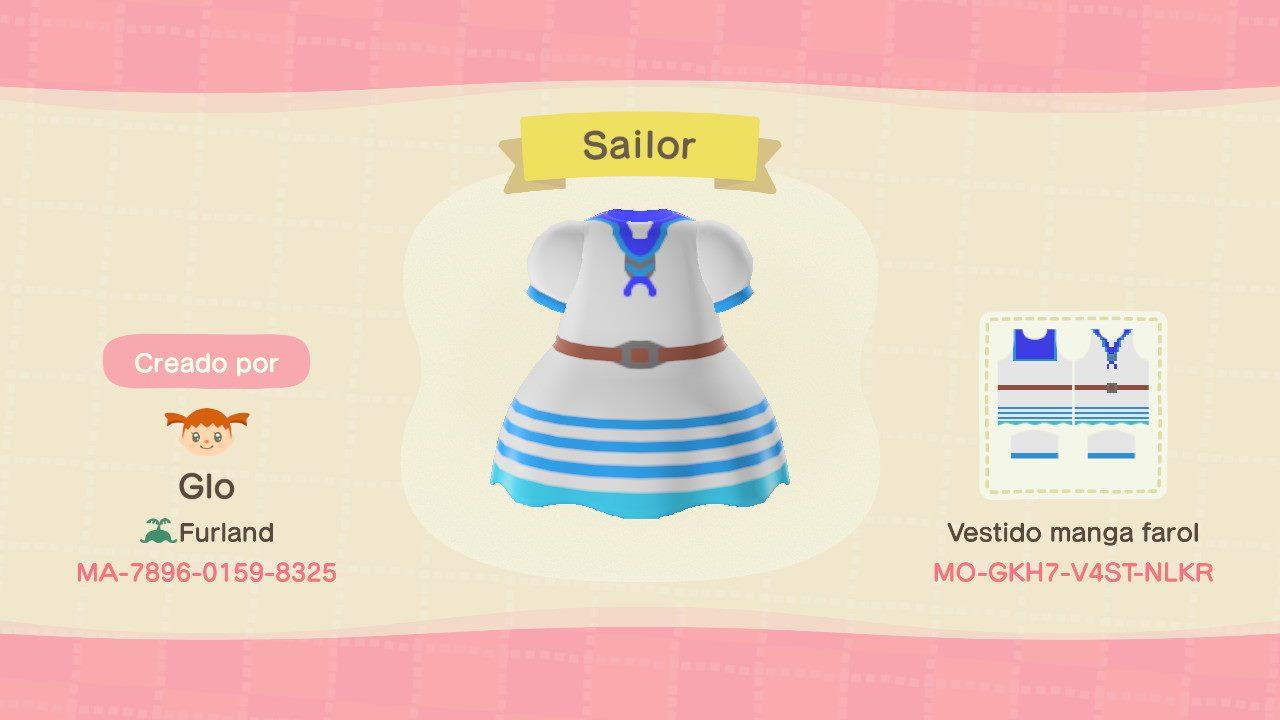 Animal Crossing Design Code: MO-GKH7-V4ST-NLKR Sailor