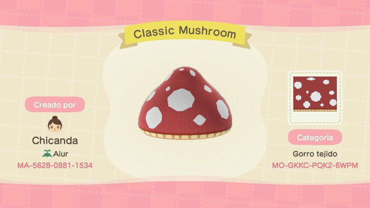 Animal Crossing Design Code: MO-GKKC-PQK2-6WPM Classic Mushroom