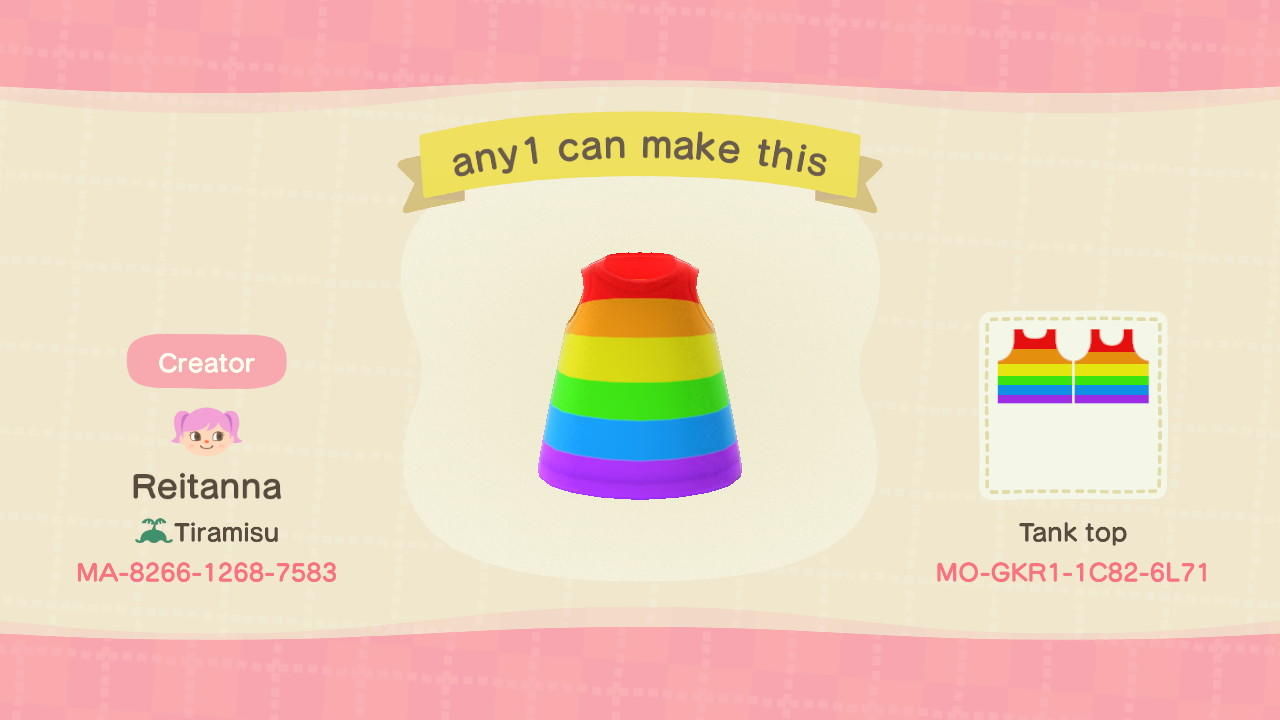 Animal Crossing Design Code: MO-GKR1-1C82-6L71 anyone can make this