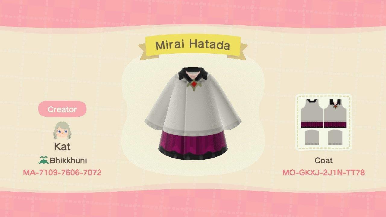 Animal Crossing Design Code: MO-GKXJ-2J1N-TT78 Mirai Hatada