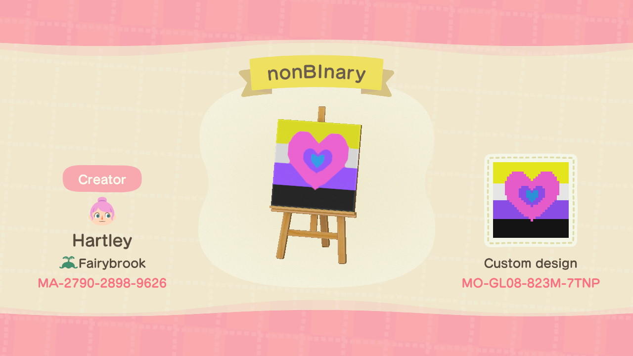 Animal Crossing Design Code: MO-GL08-823M-7TNP nonBInary