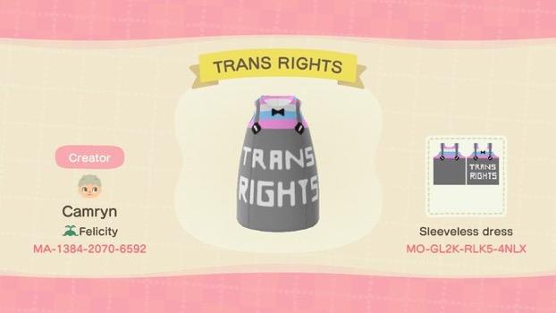 Animal Crossing Design Code: MO-GL2K-RLK5-4NLX TRANS RIGHTS