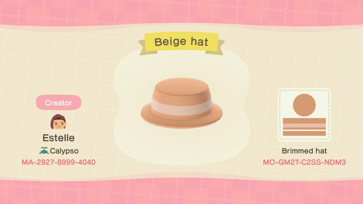 Animal Crossing Design Code: MO-GM2T-C2SS-NDM3 Beige cap