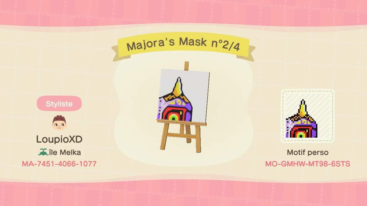 Animal Crossing Design Code: MO-GMHW-MT98-6STS Majora Mask 2 Zelda