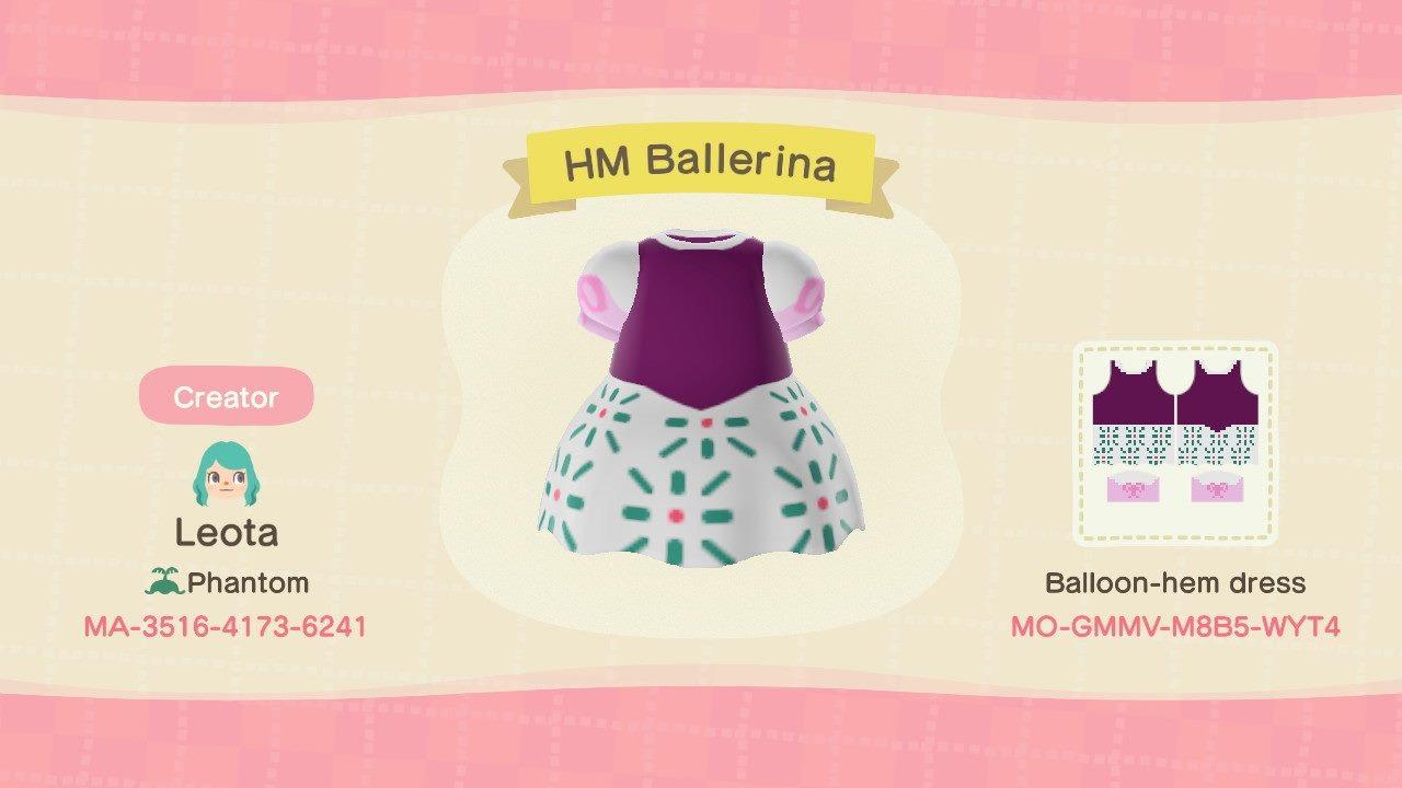 Animal Crossing Design Code: MO-GMMV-M8B5-WYT4 HM Ballerina