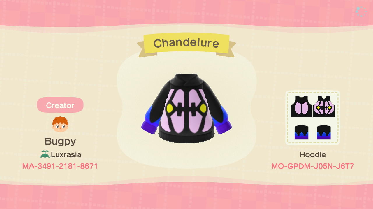 Animal Crossing Design Code: MO-GPDM-J05N-J6T7 Chandelure